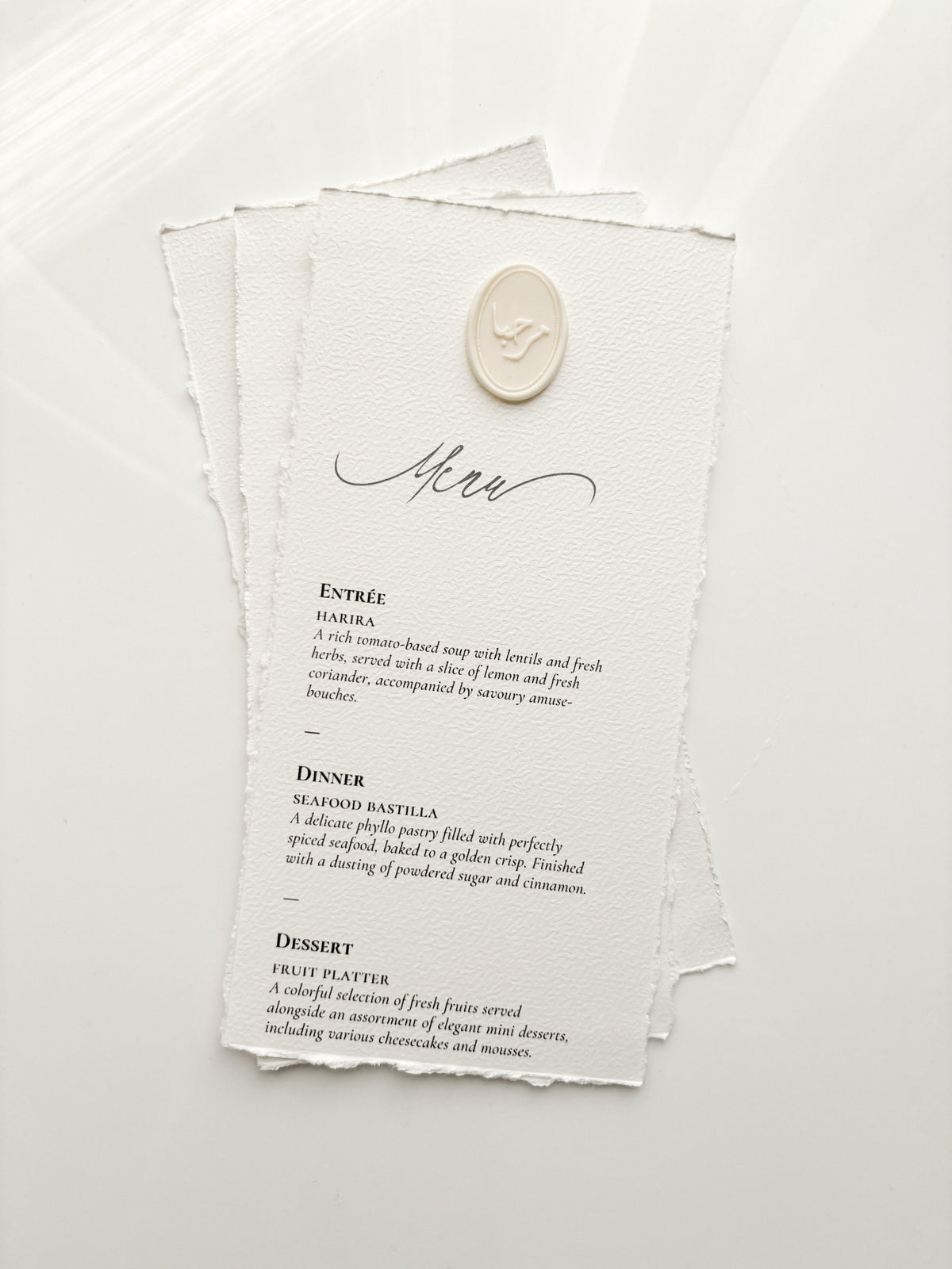Menu cards