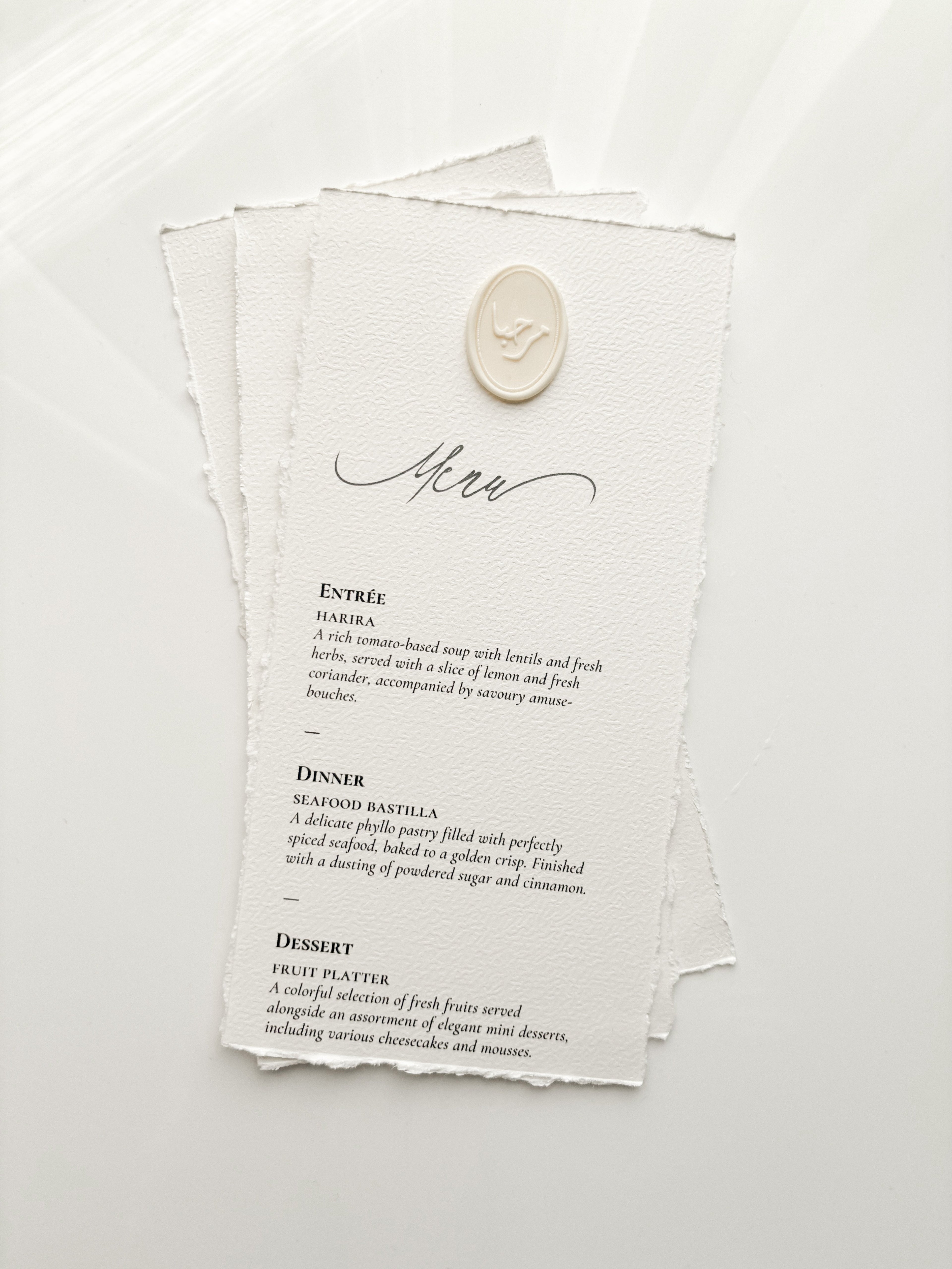 Menu cards