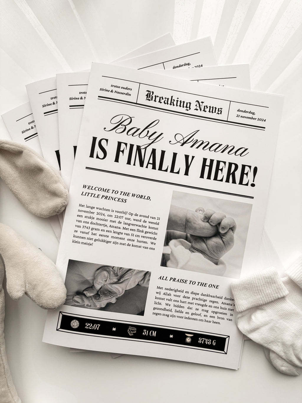 Baby announcement newspaper
