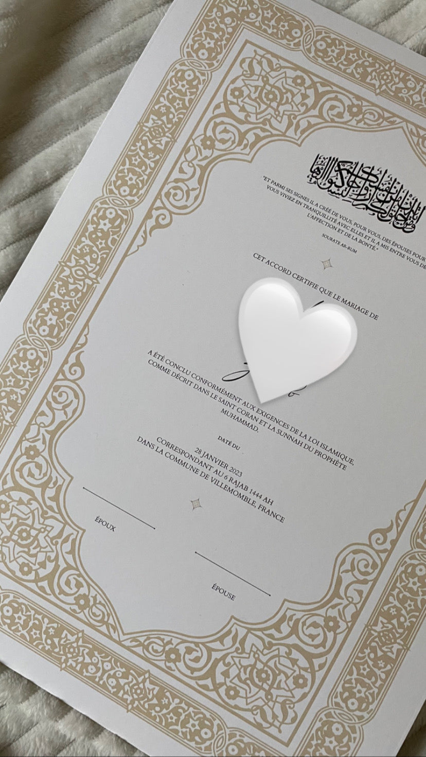 Nikkah-certificaat - Nouara
