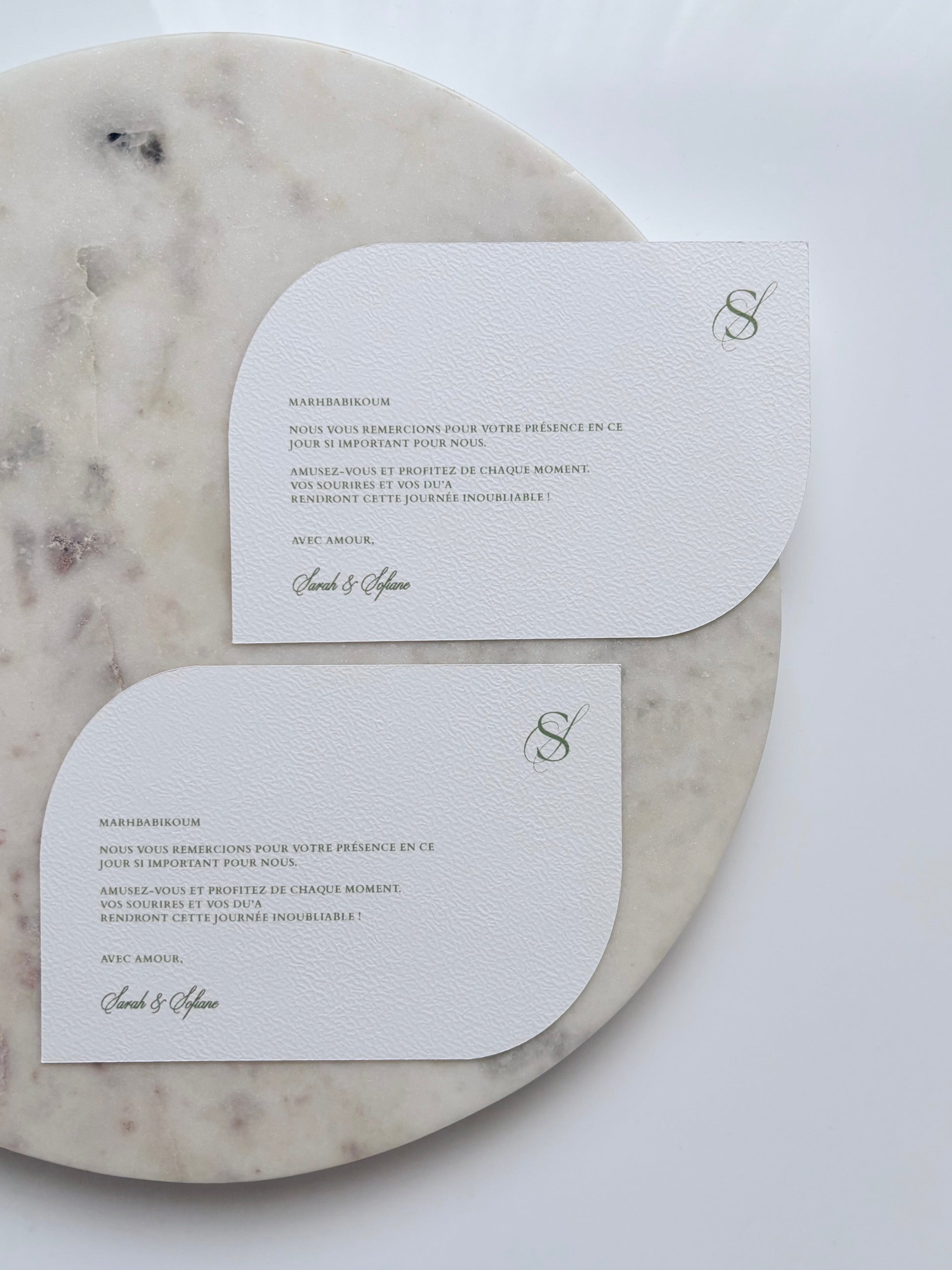 Table card - Sarah