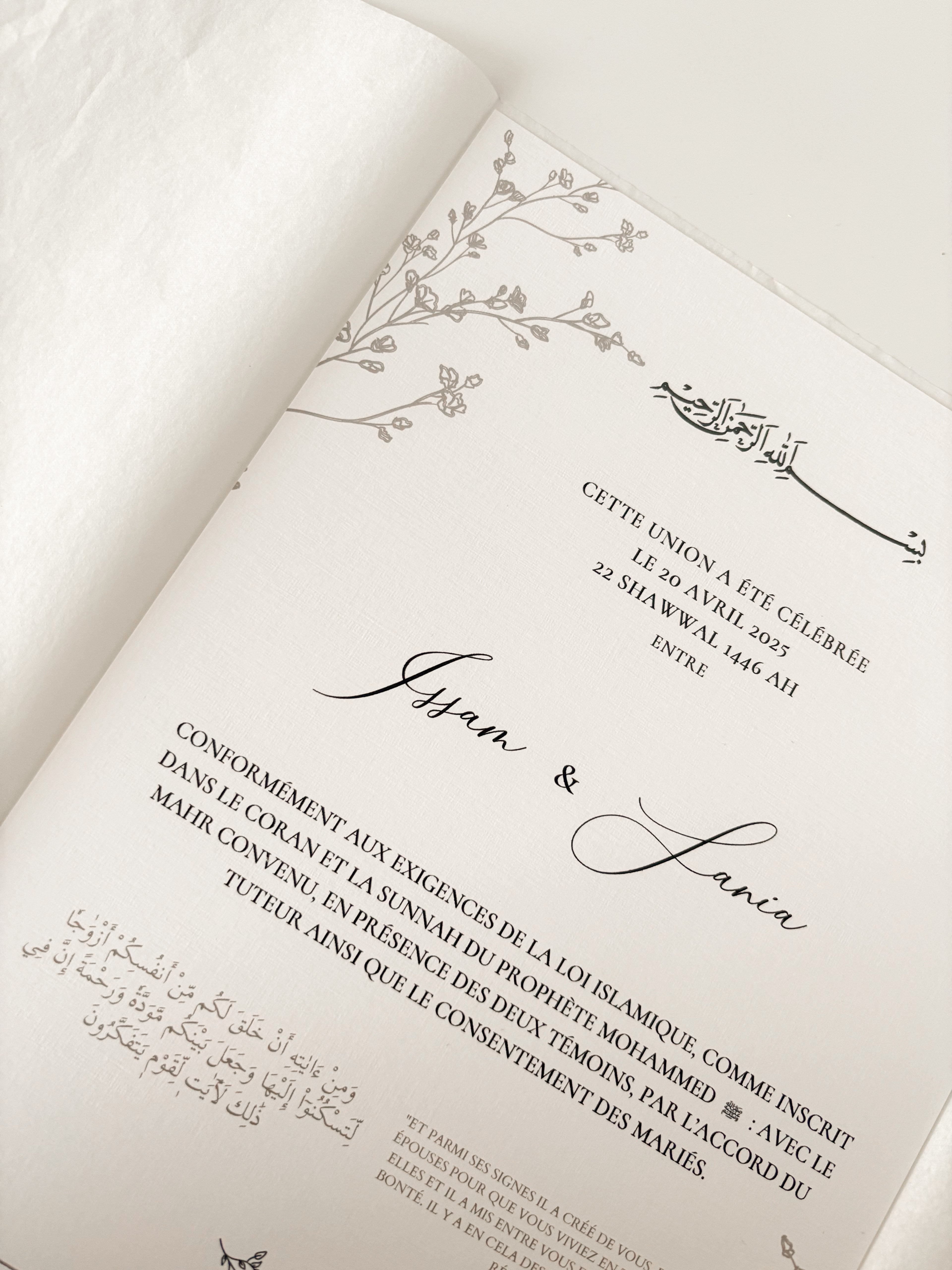 Nikkah certificate - Warda