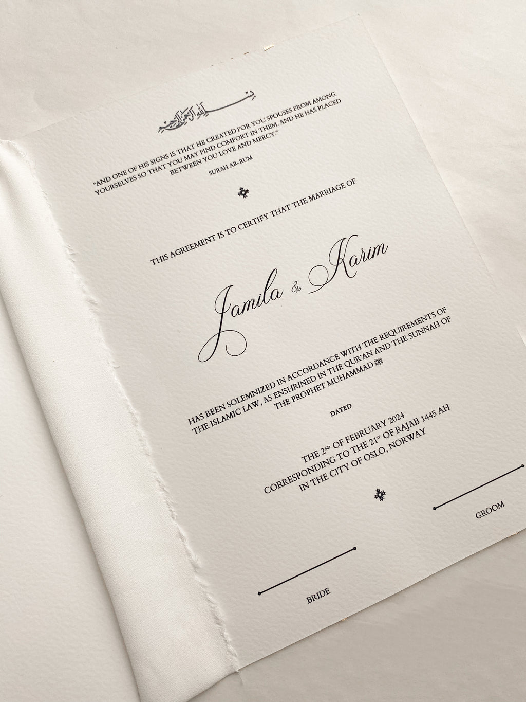 Nikkah booklet - Jamila