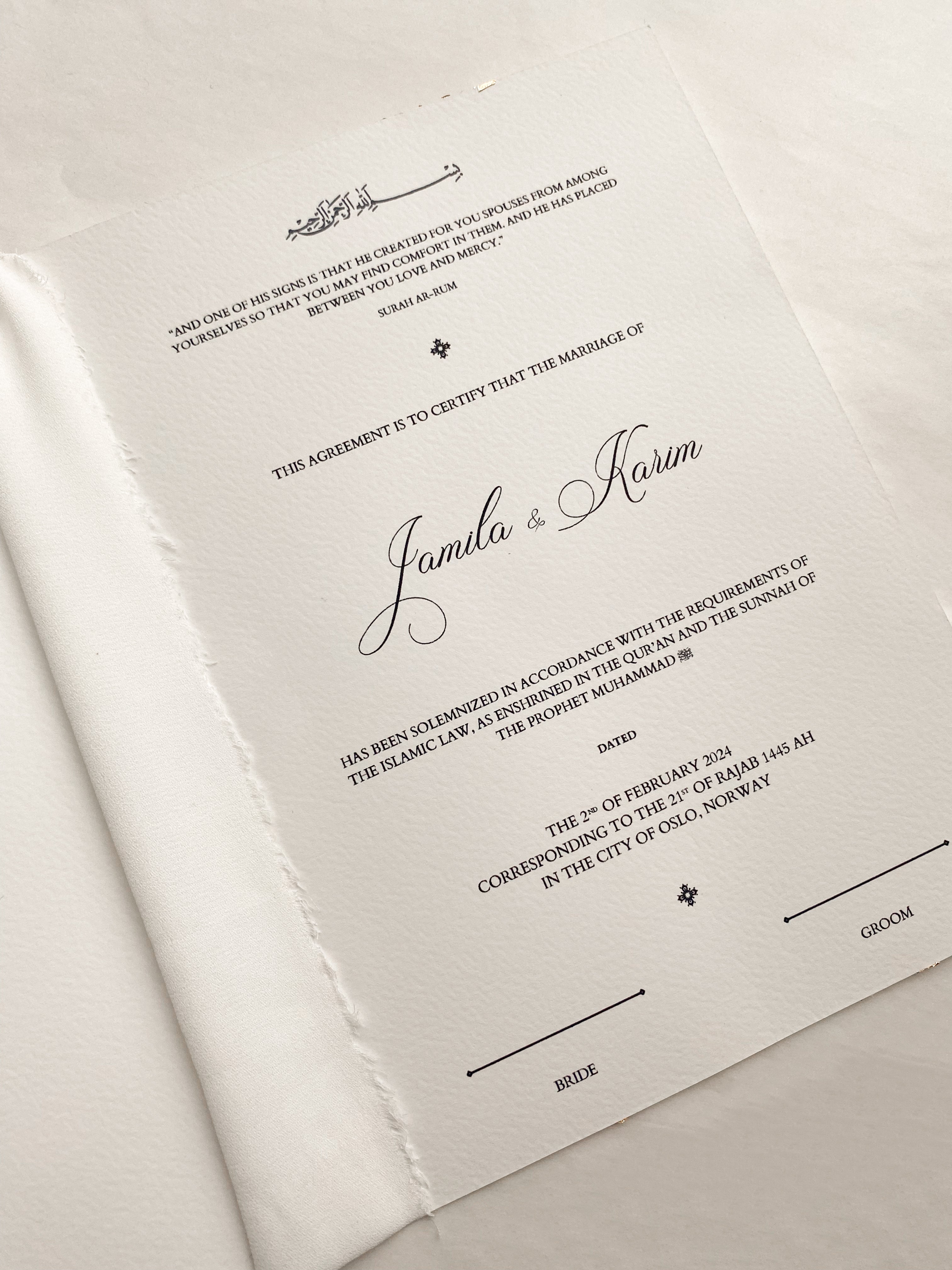 Nikkah booklet - Jamila