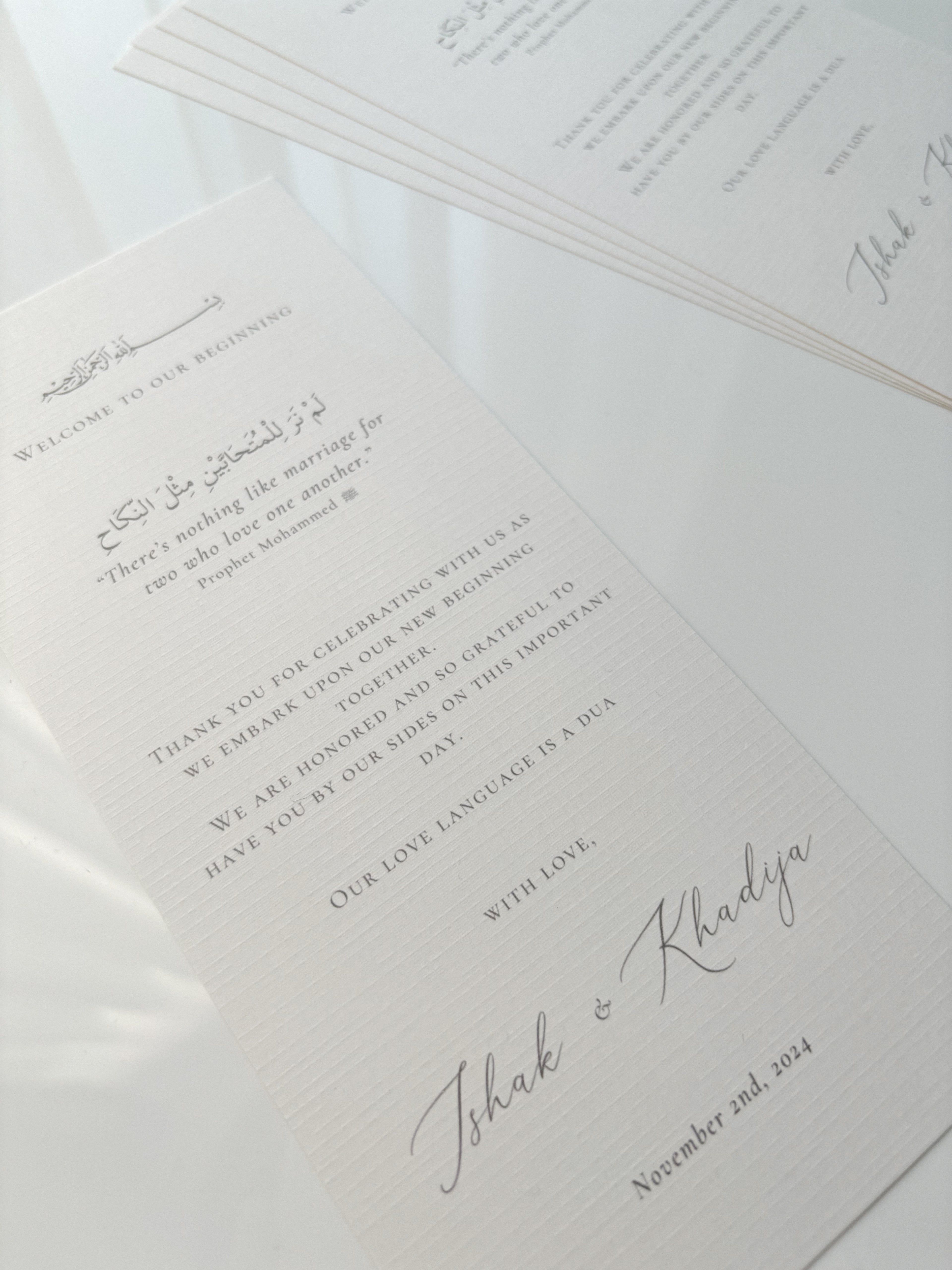 Table card - Khadija