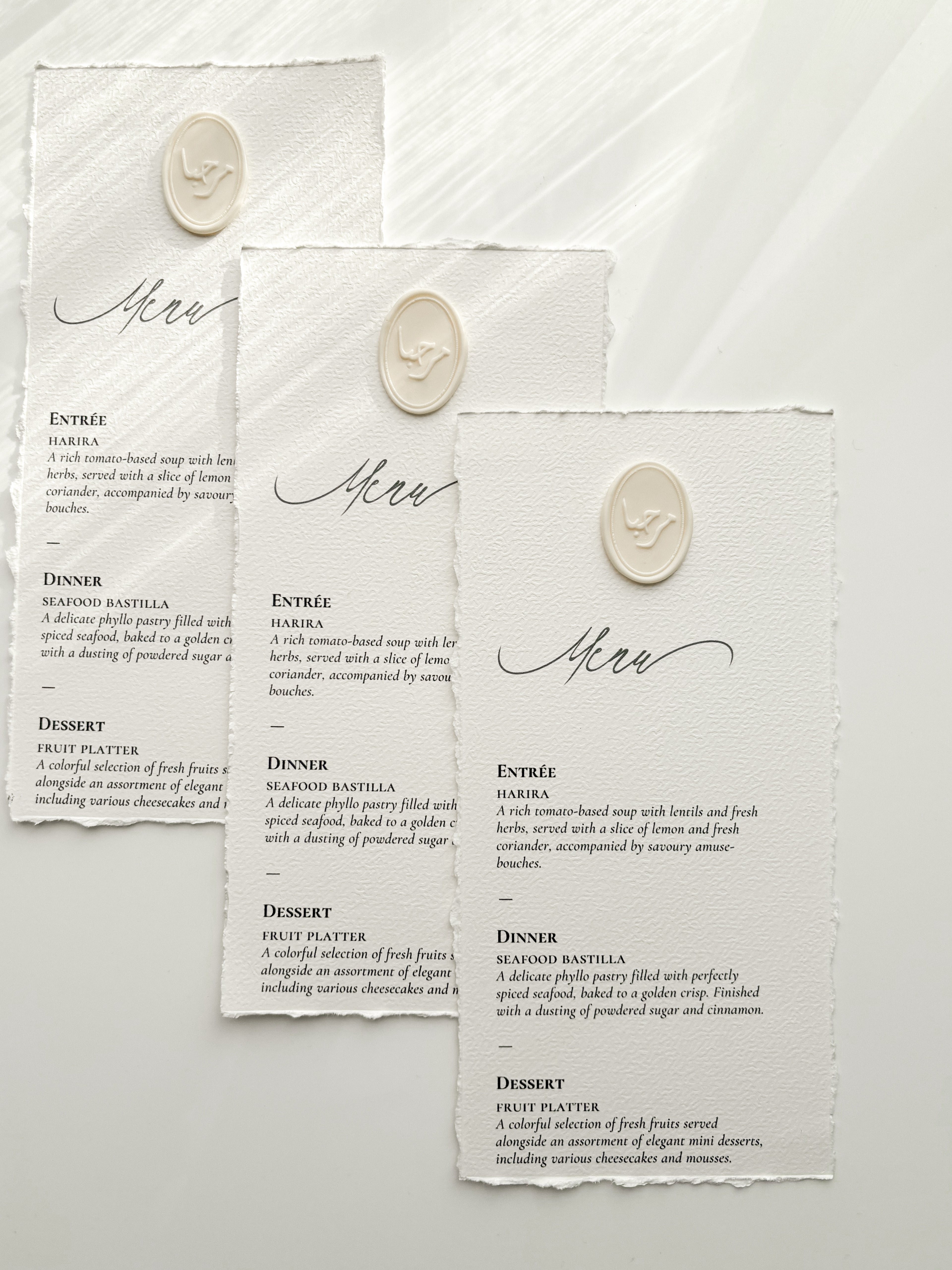 Menu card - Ihsane