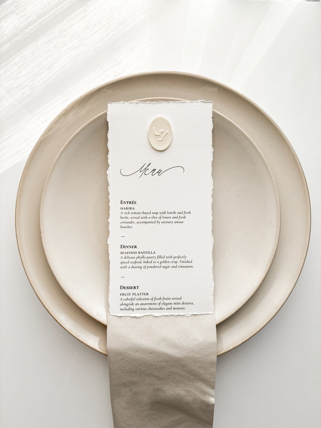 Carte de menu - Ihsane