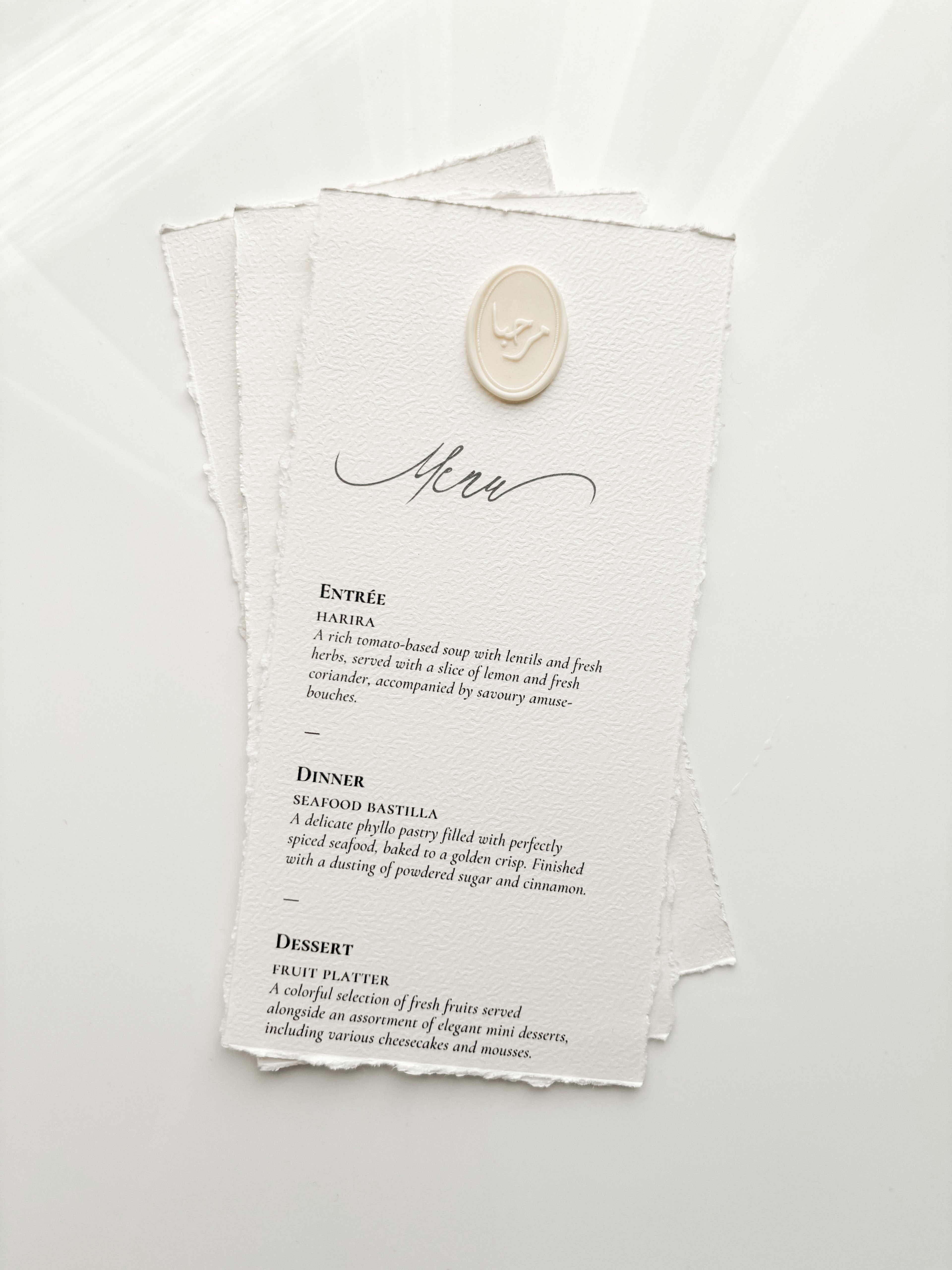 Menu card - Ihsane