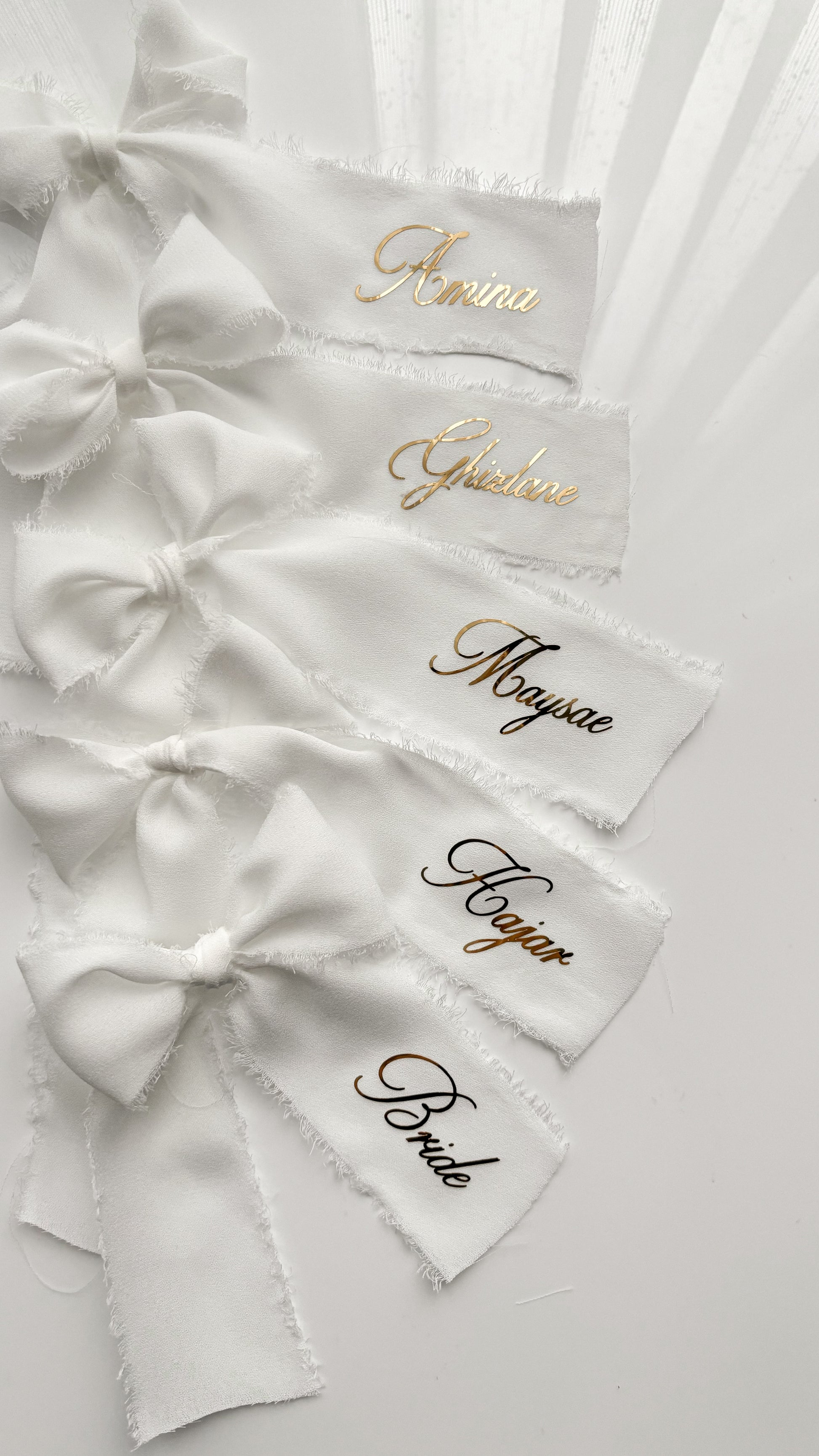 Ribbon bow place card
