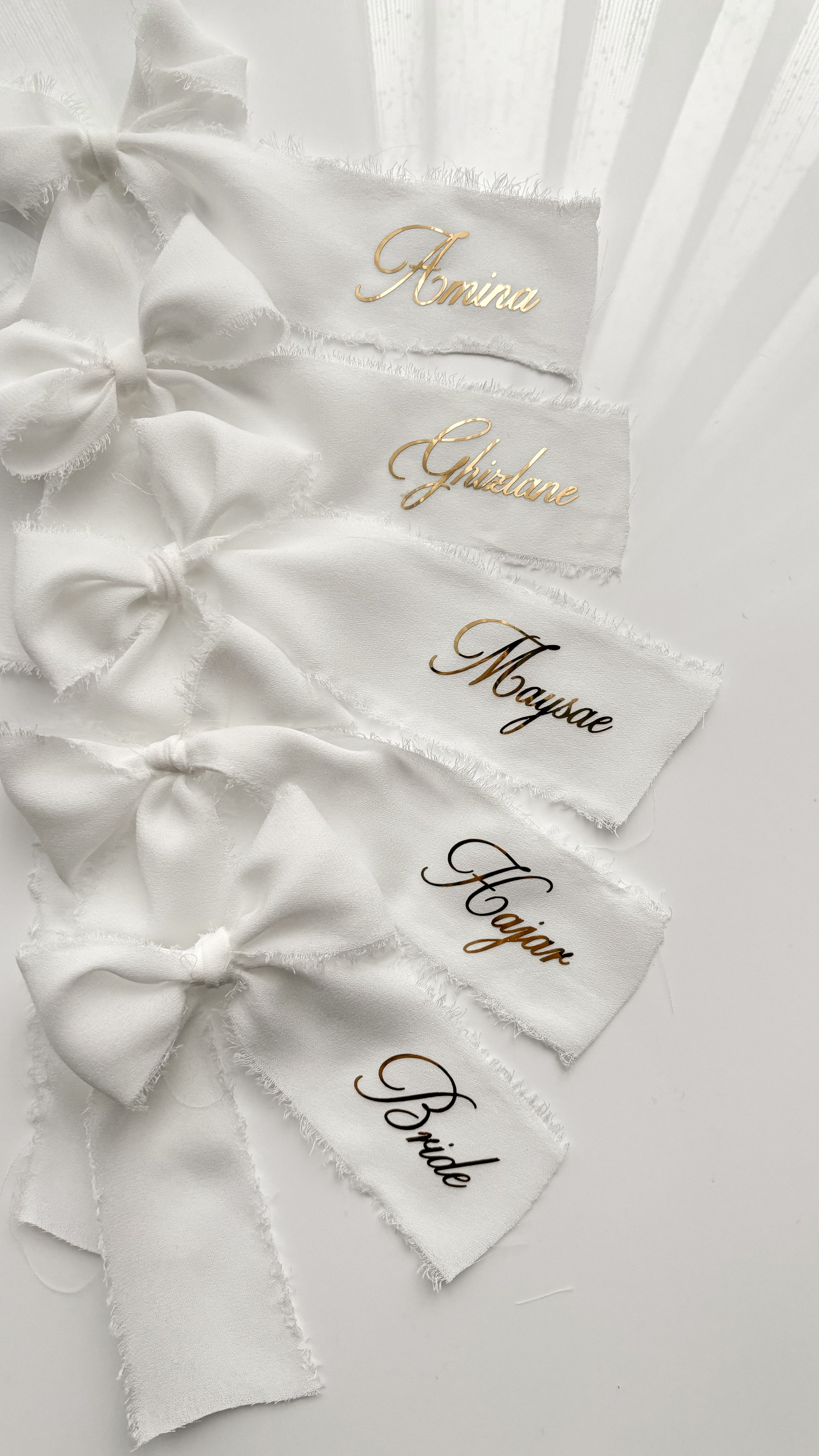Ribbon bow place card