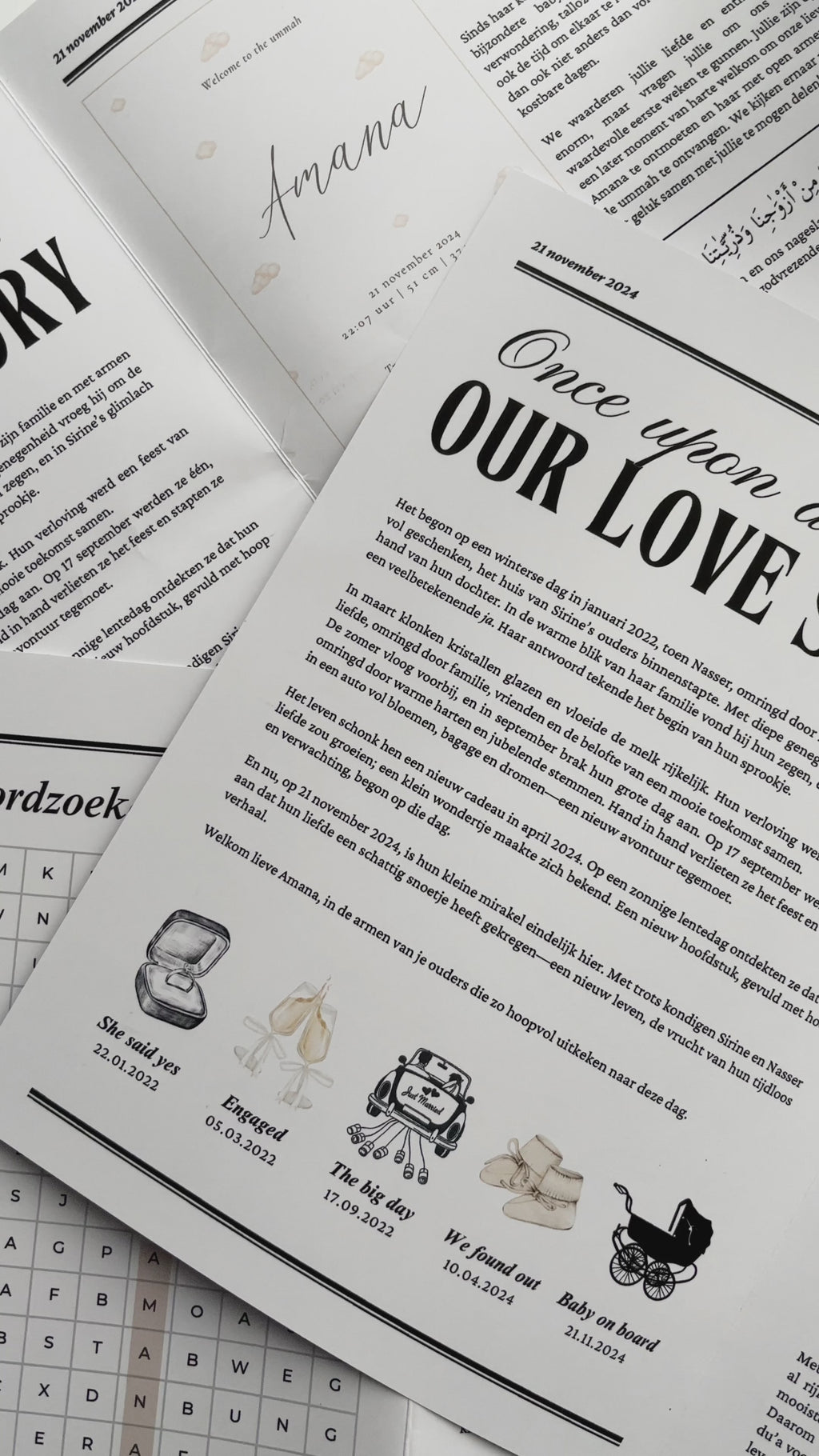 Baby announcement newspaper